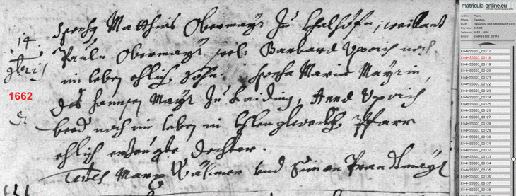 Trauungsbuch Eferding - Mathias Obermayr mit Maria Mayr