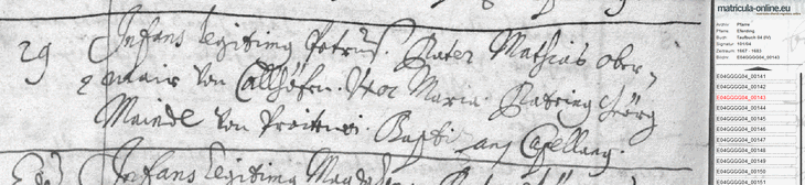 Taufbuch Eferding - Peter Obermayr