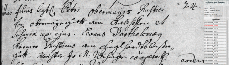 Taufbuch Eferding - Mathias Obermayr